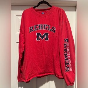 NCAA University of Mississippi Rebels Long Sleeved T-Shirt, 3X